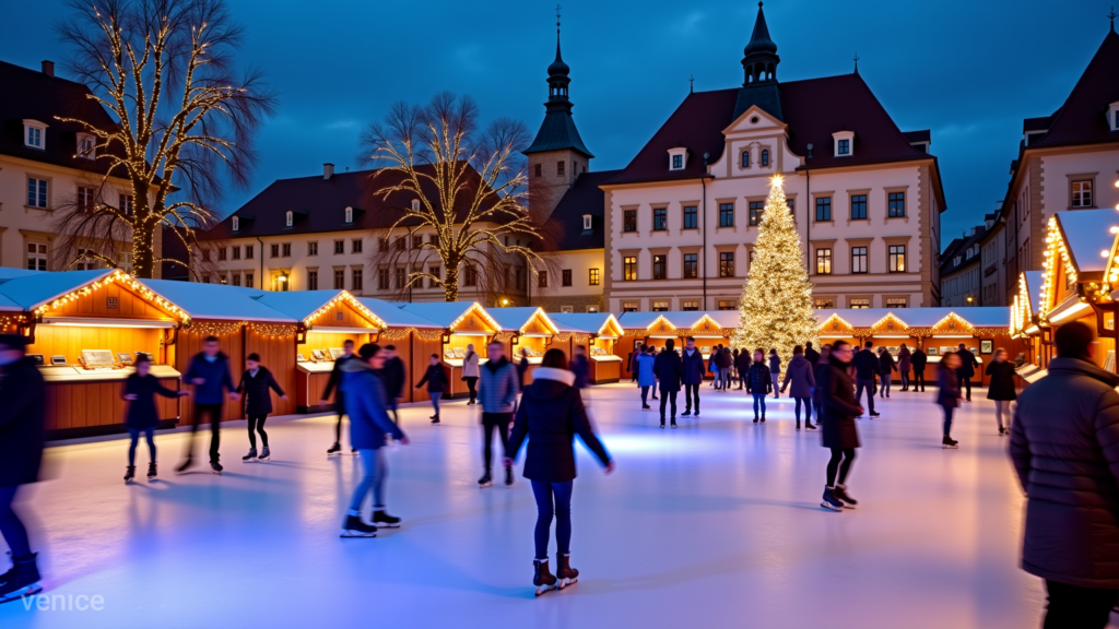 Eisbahn auf dem Magdeburger Weihnachtsmarkt